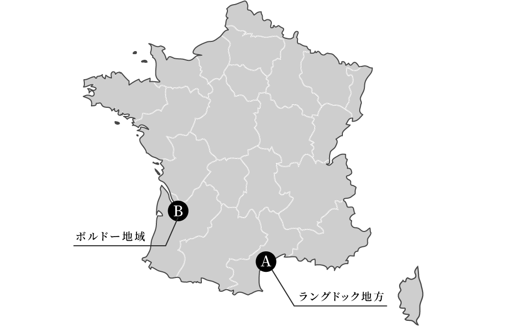 フランスワインの地方地図